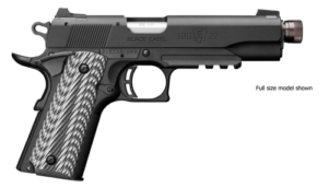Browning 1911-22 Black Label .22 LR pistol with threaded barrel and G10 grips