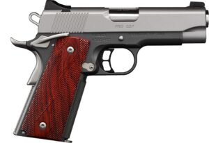 Kimber PRO CDP 1911 4in charcoal gray frame satin stainless slide rosewood grips tritium sights