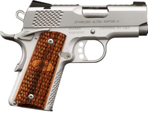 Kimber Stainless Ultra Raptor II 9mm 3 inch stainless pistol with zebrawood grips