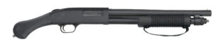 Mossberg 590 Shockwave 12 Gauge shotgun with Raptor bird's-head grip and matte blued finish