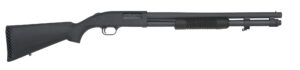 Mossberg 590A1 12ga 20in Parkerized black synthetic stock shotgun side view