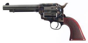 Taylors and Company Smoke Wagon 550811DE .357 Magnum 5.50-inch blued revolver with checkered walnut grip