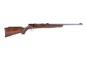 Savage B17 G bolt-action rifle 21-inch barrel walnut-stained stock 10-round rotary magazine