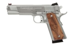 TriStar American Classic Trophy 1911 .45 ACP 5-inch chrome slide with wood grips