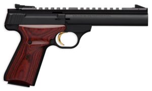 Browning Buck Mark Field Target .22 LR with 5.5-inch heavy bull barrel, matte blued barrel and matte black receiver