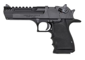 Magnum Research Desert Eagle L5 .357 Magnum black with integral muzzle brake and Hogue rubber grips
