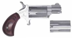 North American Arms NAA-22MSC Mini-Revolver stainless 1.13in with rosewood bird's-head grip