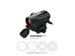 Sig Sauer ROMEO4T 1x20mm red dot sight with Ballistic Circle-Dot reticle and solar/battery power