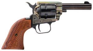 Heritage Arms Barkeep .22 LR 6-shot revolver with simulated case-hardened finish and scrolled wood grip