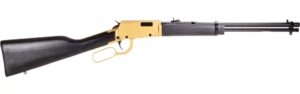 Rossi Rio Bravo .22 LR 18 inch lever action rifle with gold receiver and dark hardwood stock