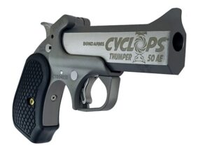 Bond Arms Cyclops Thumper .50 AE 4.25in single-shot pistol, stainless frame, B6 black grips
