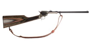 Heritage Rough Rider Rancher Carbine .22 LR 16.12in laminated stock buckhorn sights leather sling