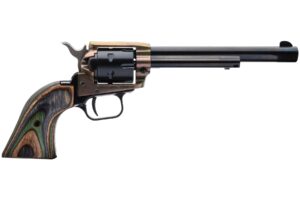 Heritage Rough Rider RR22CH6 .22 LR 6.50" single-action revolver with simulated case-hardened finish and camo laminate grip