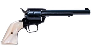 Heritage Rough Rider RR22MB6PRL 6.5in blued revolver with white pearl grips