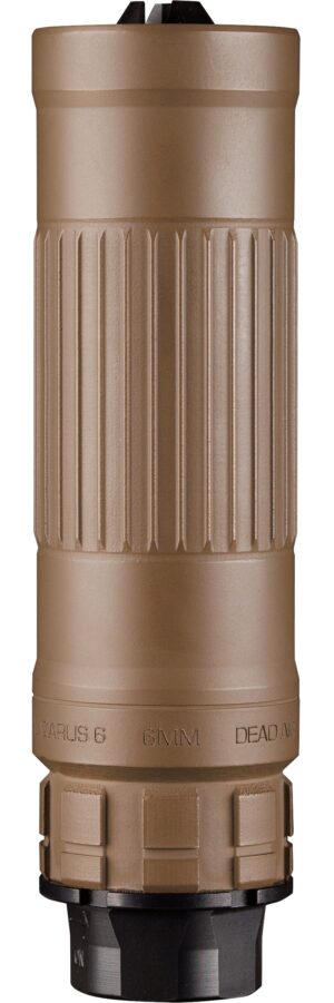 Dead Air Lazarus 6 Xeno suppressor FDE 6mm/5.56 with Xeno adapter and DA129 1/2-28 3-prong flash hider