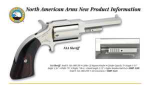 North American Arms Sheriff 2.5 inch stainless octagon barrel mini-revolver with rosewood boot grip