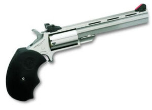 North American Arms Mini-Master 4-inch stainless vent rib mini-revolver with black rubber grip