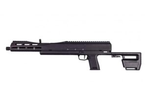 Trailblazer Pivot Folding 9mm Rifle 16in Threaded Barrel Black folded and extended
