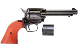 Heritage Rough Rider RR22MB4 two-cylinder .22 LR/.22 WMR revolver with 4.75 in blued barrel and cocobolo grips