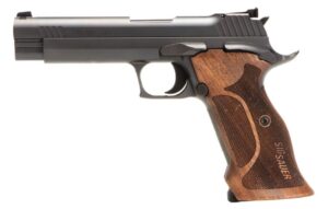 Sig Sauer P210 Target 9mm pistol with walnut target grips and adjustable sights
