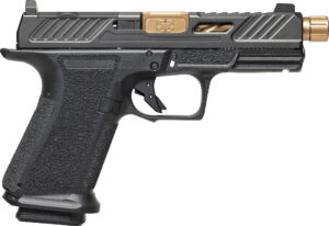 Shadow Systems MR920 Elite 9mm pistol black frame with spiral-fluted bronze threaded barrel