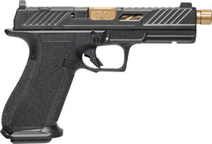 Shadow Systems DR920 Elite 9mm pistol with 5in threaded bronze spiral-fluted barrel and optics-ready slide