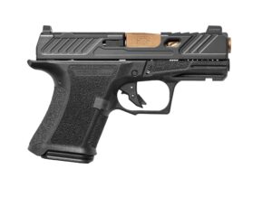 Shadow Systems CR920 Elite 9mm pistol with 3.41in bronze fluted barrel and black polymer frame