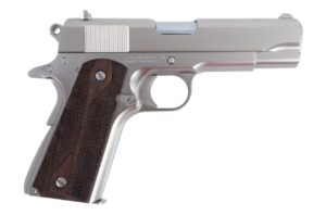 TISAS 1911 Tank Commander 9mm 4.25in Nickel with Walnut Grips
