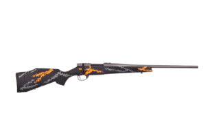 Weatherby Vanguard Compact Hunter VYH223RR2B .223 Rem 20 inch Tungsten Gray Cerakote rifle with black, gray and orange synthe