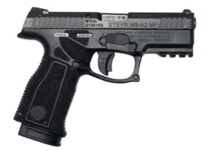 Steyr M9-A2 MF 9mm 4-inch polymer-frame striker-fired pistol in black with trapezoid sights