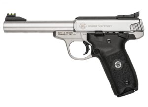 Smith & Wesson SW22 Victory .22 LR 5.5" stainless pistol with fiber-optic sights
