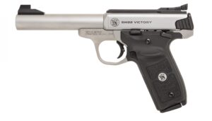 Smith & Wesson SW22 Victory Target .22 LR 5.5 in stainless pistol with black target thumb-rest grip