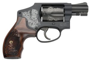 Smith & Wesson Model 442 engraved Centennial Airweight .38 Special 1.875 inch barrel with wood grips