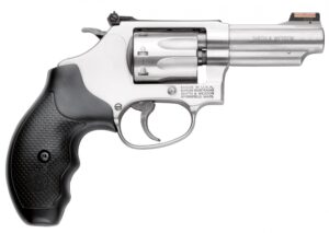 Smith & Wesson Model 63 .22 LR 3-inch Satin Stainless 8-round revolver front view