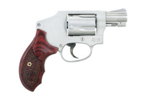 Smith & Wesson Performance Center Model 642 .38 Special J-frame revolver with wood grip and matte silver finish