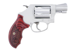 Smith & Wesson Performance Center Model 637 revolver with 1.875 inch barrel and basketweave wood grips