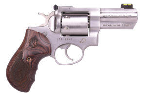 Ruger GP100 TALO stainless 3-inch barrel .357 Magnum revolver with wood grips