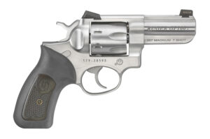Ruger GP100 Wiley Clapp II 3-inch stainless revolver with tritium front sight and Novak rear