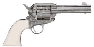 Taylors and Company 1873 Outlaw Legacy .45 Long Colt 4.75 inch nickel engraved revolver