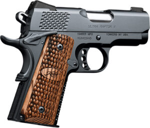 Kimber Ultra Raptor II 1911 .45 ACP 3-inch matte black slide with zebrawood grips