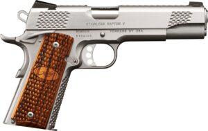 Kimber Raptor II 10mm stainless pistol 5 inch barrel zebrawood grips