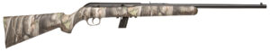 Savage 64 .22 LR camo synthetic rifle with blued barrel and open sights