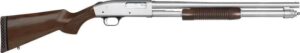Mossberg 590 12 Gauge 20-inch chrome finish with walnut field stock