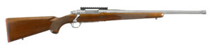 Ruger Hawkeye Hunter M77 7mm Rem Mag 24in threaded satin stainless barrel American walnut stock MFG 57124
