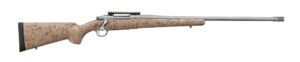 Ruger Hawkeye FTW Hunter 57153 24 inch threaded stainless barrel tan black speckled stock