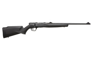 Savage B22 F bolt-action .22 LR rifle with 21 inch barrel and black synthetic stock