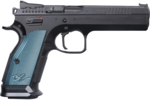 CZ-USA CZ 75 TS2 .40 S&W pistol with blue aluminum grips and black polycoat frame