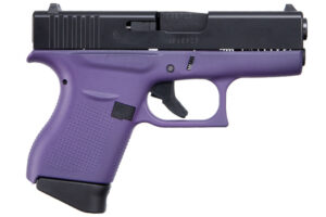 Apollo Custom GLK 43 9mm pistol, 6-round, purple frame with black slide