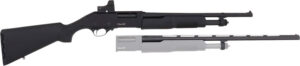 Akkar 20 Gauge pump-action combo shotgun with synthetic stock and red dot sight