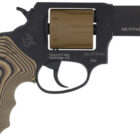 Taurus 856 TORO .38 Special 3in revolver with black frame, coyote cylinder, brown VZ grips